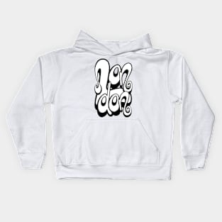 London lettering art - white and black Kids Hoodie